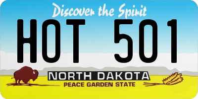 ND license plate HOT501