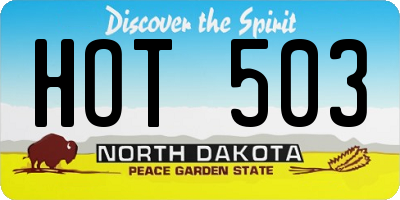 ND license plate HOT503