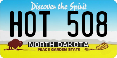 ND license plate HOT508
