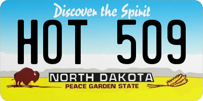 ND license plate HOT509