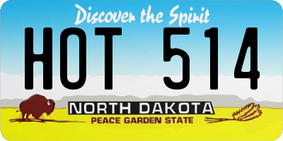 ND license plate HOT514