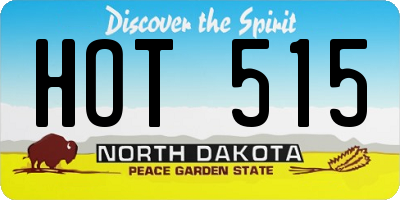 ND license plate HOT515