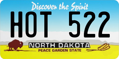 ND license plate HOT522