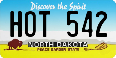 ND license plate HOT542