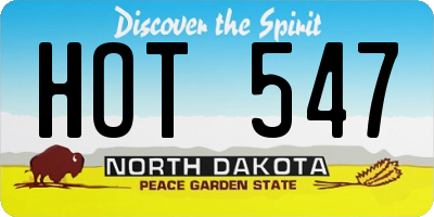 ND license plate HOT547