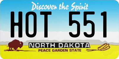 ND license plate HOT551