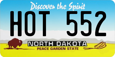 ND license plate HOT552