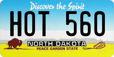 ND license plate HOT560