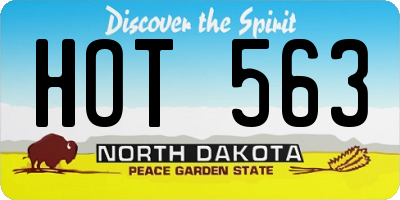 ND license plate HOT563