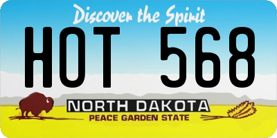 ND license plate HOT568