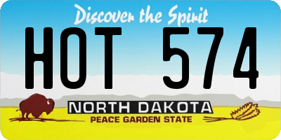 ND license plate HOT574