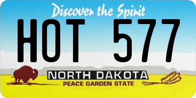 ND license plate HOT577