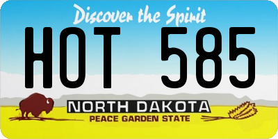 ND license plate HOT585