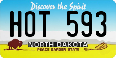 ND license plate HOT593
