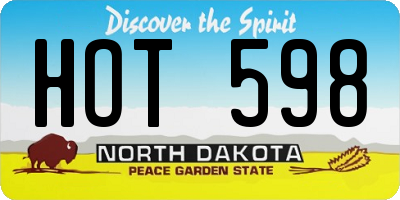 ND license plate HOT598
