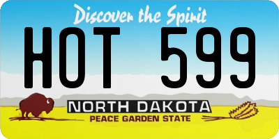 ND license plate HOT599