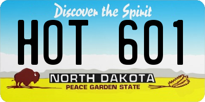 ND license plate HOT601
