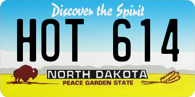 ND license plate HOT614