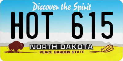 ND license plate HOT615