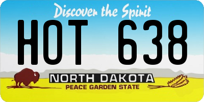 ND license plate HOT638