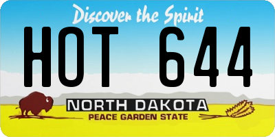 ND license plate HOT644