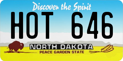 ND license plate HOT646
