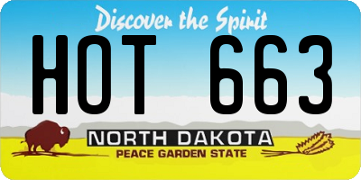 ND license plate HOT663
