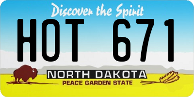 ND license plate HOT671