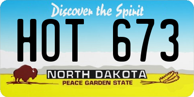 ND license plate HOT673