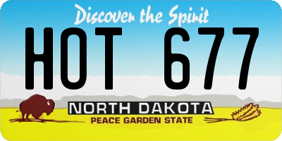 ND license plate HOT677