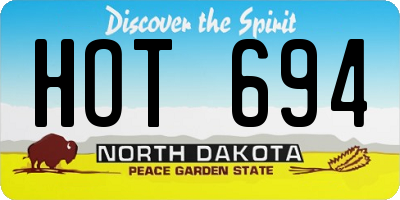 ND license plate HOT694