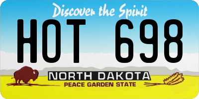 ND license plate HOT698