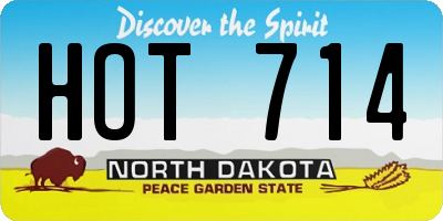 ND license plate HOT714