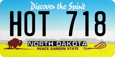 ND license plate HOT718