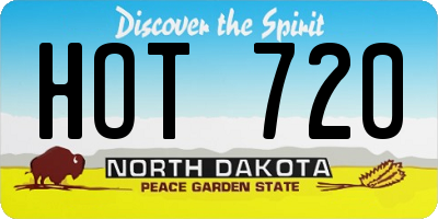 ND license plate HOT720