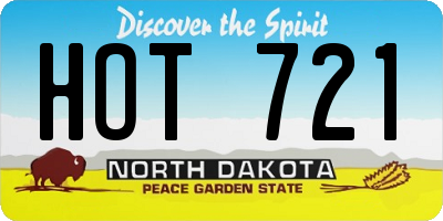 ND license plate HOT721
