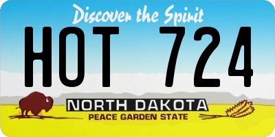 ND license plate HOT724