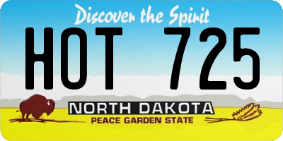 ND license plate HOT725