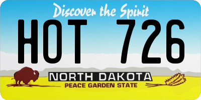 ND license plate HOT726
