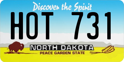 ND license plate HOT731