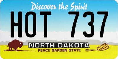 ND license plate HOT737