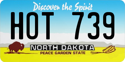 ND license plate HOT739
