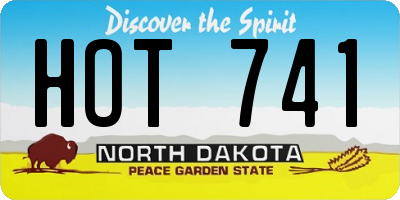 ND license plate HOT741