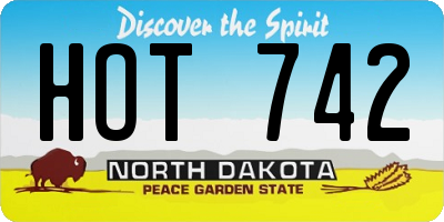 ND license plate HOT742