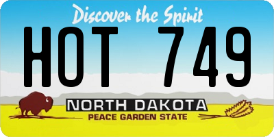 ND license plate HOT749