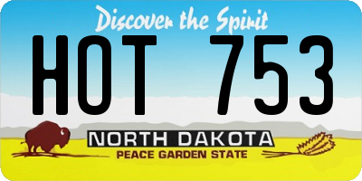 ND license plate HOT753