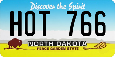 ND license plate HOT766