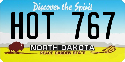 ND license plate HOT767