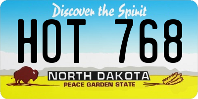 ND license plate HOT768