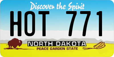 ND license plate HOT771